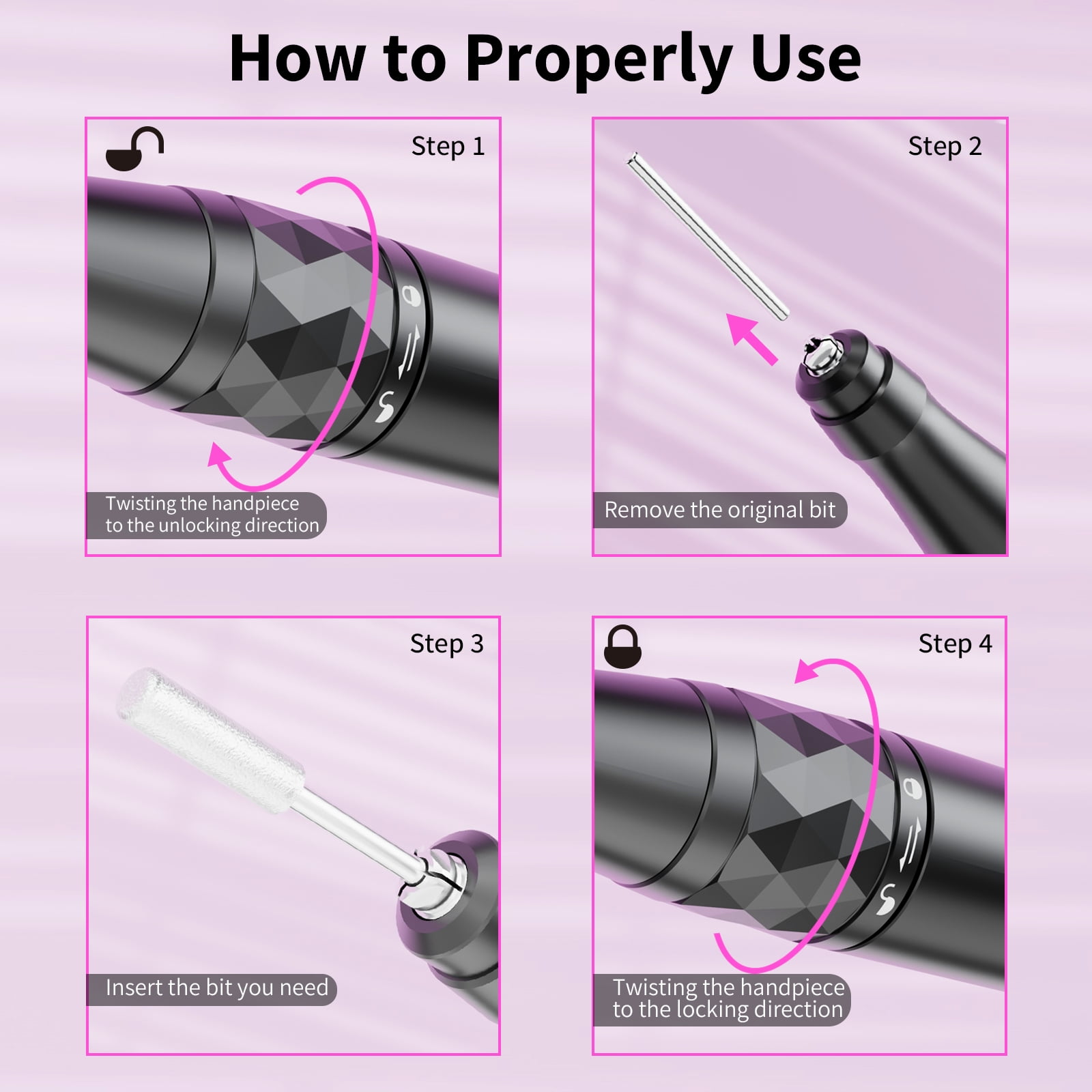 Electric Nail Drills, 45000 RPM Professional  e File Nail Drill, Cordless Rechargeable Multifunctional Nails Files for Women Salon Beauty Supplies for Holiday Gifts