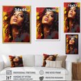 thumbnail image 4 of Designart "Pop Art Portrait Of Beyonce In Burgundy I" Celebrity Floater Framed Wall Art Living Room, 4 of 5