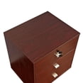 thumbnail image 4 of GVN Nightstand, Bedside Table,Three Drawer Nightstand Locking Top Drawer Metal Drawer Glides Metal Bar Handles Mahogany Color, 4 of 5