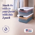 thumbnail image 2 of HOMZ 64-Quart Clear Plastic Stackable Storage Bin with Lid, 2 Pack, Clear, 2 of 8