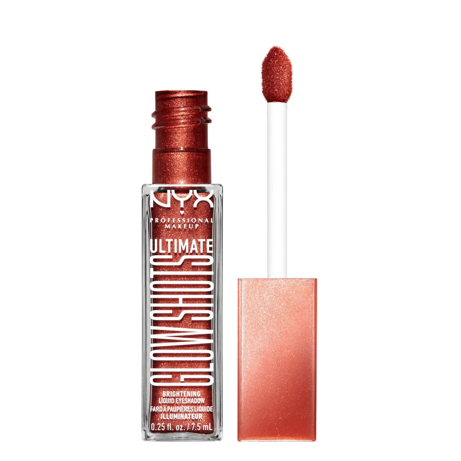 NYX PROFESSIONAL MAKEUP, Ombre à Paupières Ultimate Glow Shots, Ombres à paupières liquides, Tenue 12 hres - TWISTED TANGERINE