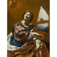 thumbnail image 3 of Circle of Simon Vouet 12x14 Black Modern Framed Museum Art Print Titled - Saint Cecilia, 3 of 5