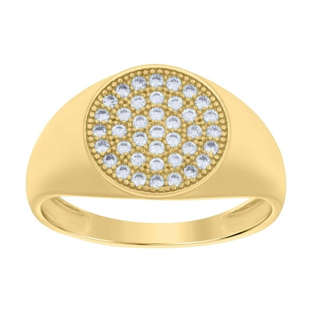 10kt Real Yellow Gold Mens Cubic-Zirconia Fashion Ring