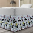 thumbnail image 1 of Alien Bed Skirt, Doodle Style Stars and Animals Humorous Funky Childish Composition, Elastic Bedskirt Dust Ruffle Wrap Around for Bedding Decor, 4 Sizes, Multicolor, by Ambesonne, 1 of 2