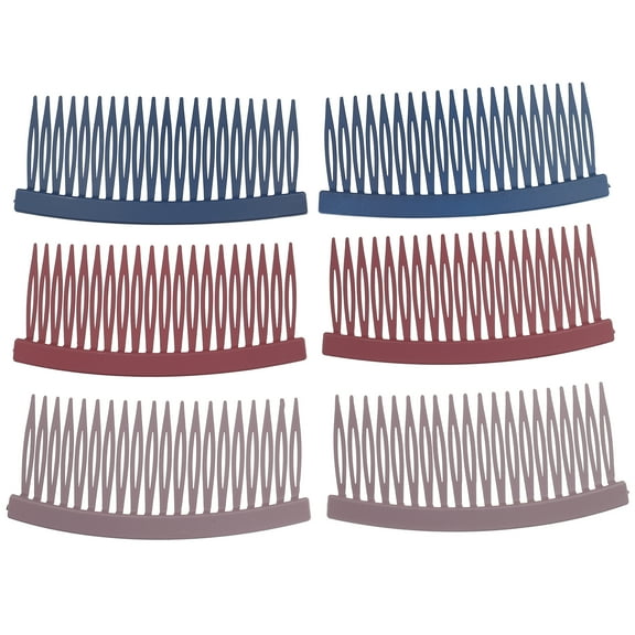 6pcs Solid Color Side Comb 20 Frosted Wide Teeth Side Hair Combs for Women Accessories Blue Red Purple