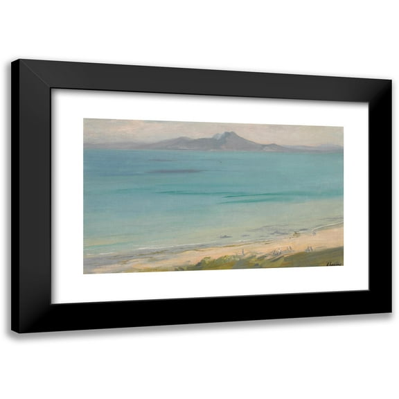 Sir John Lavery 14x10 Black Modern Framed Museum Art Print Titled - Evening, the Bay of Tunis ( 1919)