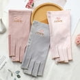 thumbnail image 4 of Tnobhg 1 Pair Half Finger Gloves UV Protection Driving Fishing Camping Thin Gel Manicures Gloves for Women, 4 of 8