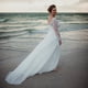 thumbnail image 3 of Vestido Findlovewedding con Aplicaciones de Encaje y Chifón en Línea A Talla US 8, 3 of 8