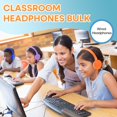 thumbnail image 5 of Auriculares para niños a granel, paquete de 6 para estudiantes de aula escolar, auriculares con cable para computadora, juego de clase duradero, auriculares para niños, adolescentes, niños, niñas y ad, 5 of 5