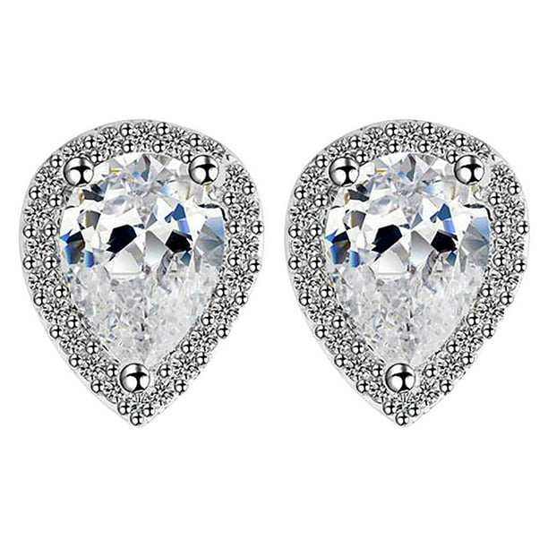 Aretes De Diamantes De Imitación En Forma De Gota De Agua Para Mujeres Y Niñas Orejas De Diamante Simuladas Regalo De Joyería Para Cumpleaños Día De San Valentín Aniversario 1 Par Yuarrent AP005812-00
