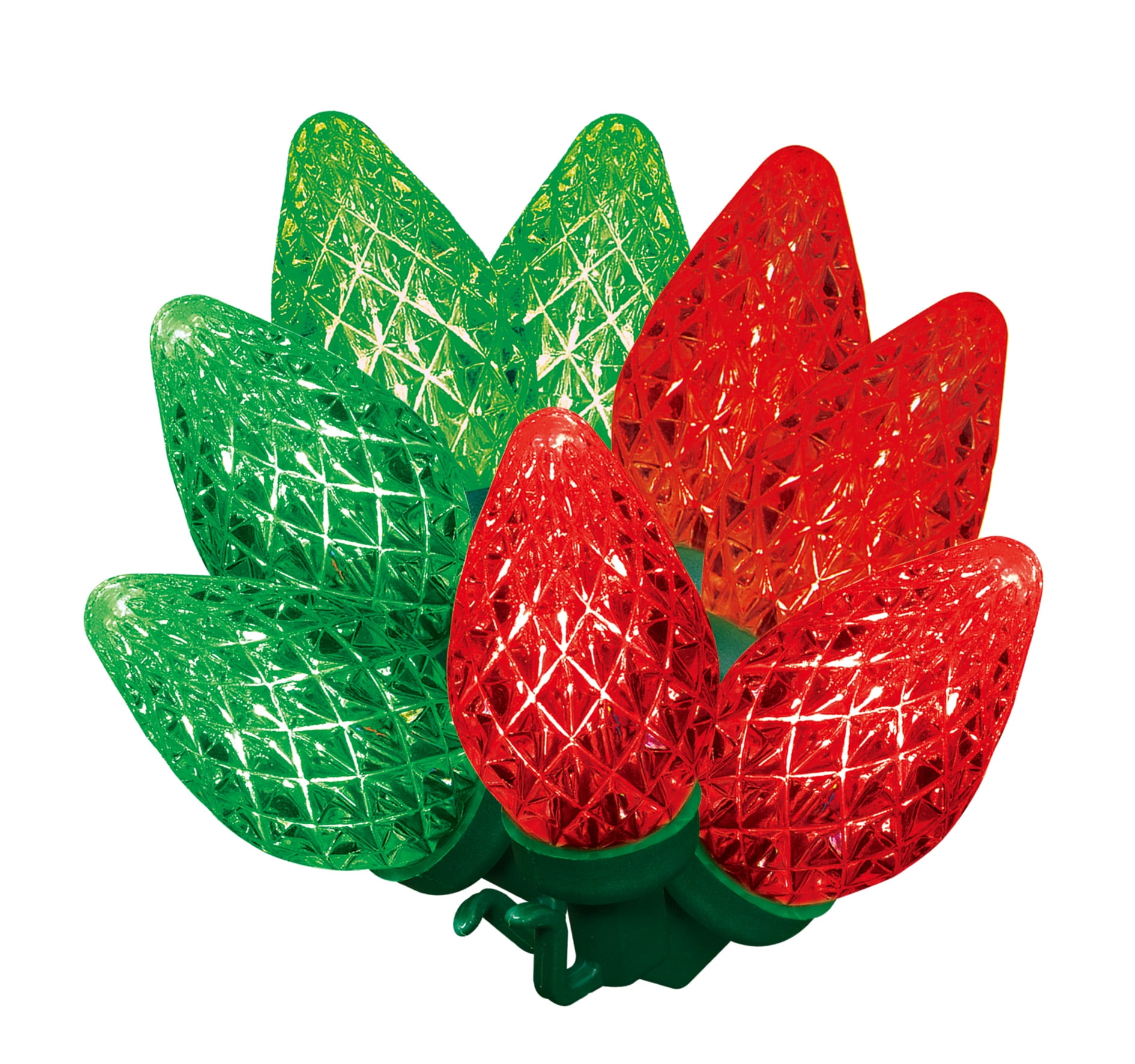 Holiday Time 50Count 8Function Red to Green ColorSync LED C7 Christmas Lights, with Green