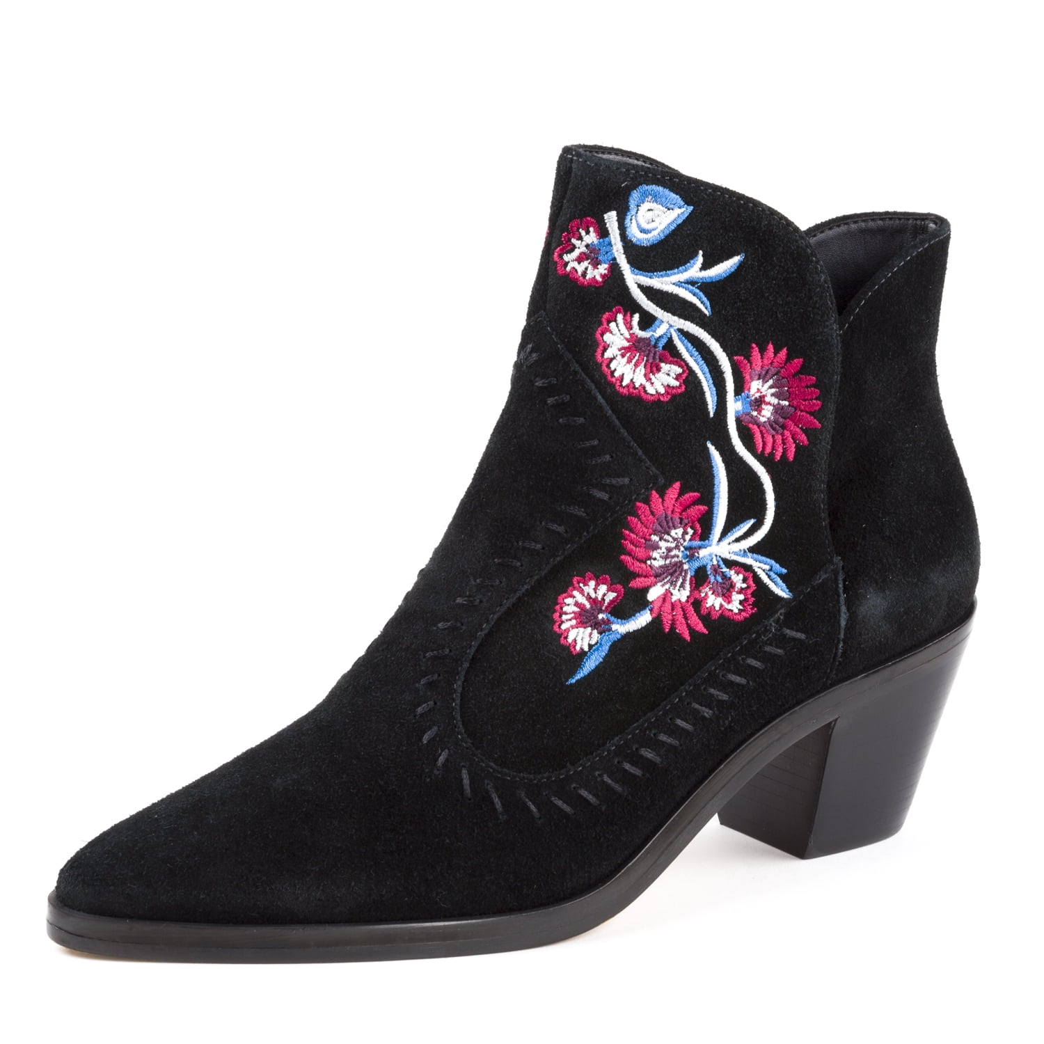 Lulu Embroidery Suede Booties 