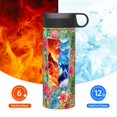 thumbnail image 6 of Honeii Peacock Feathers And Flowers Print 18 oz Insulated Water Bottle with Straw Lid, Stainless Steel Sports Water Bottles, Double Walled Vacuum, Leak Proof, 6 of 8