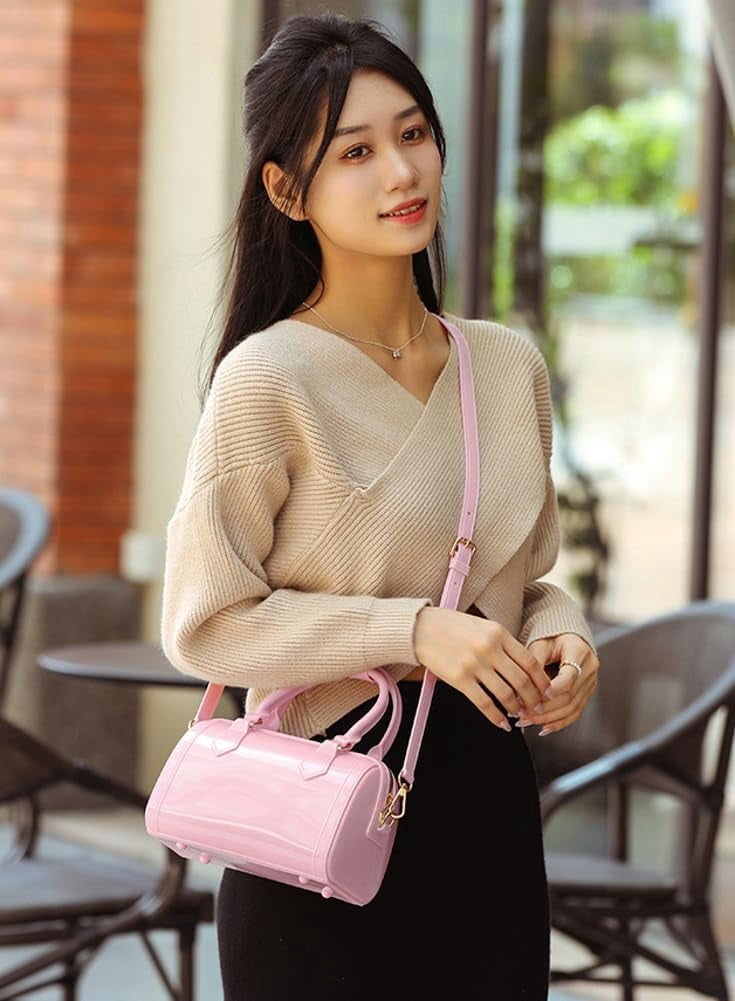 Boston Bag Crossbody Bags for Women Trendy Plastic Shoulder Purse