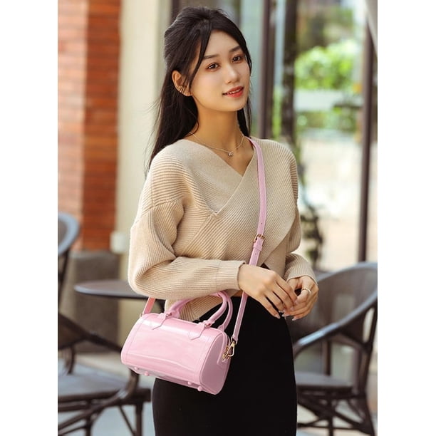 Boston Bag Crossbody Bags for Women Trendy Plastic Shoulder Purse