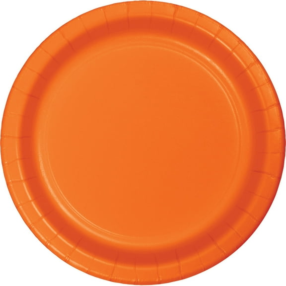Party Central Disposable Paper Party Banquet Dinner Plates - 10" - Sunkissed Orange - Club Pack of