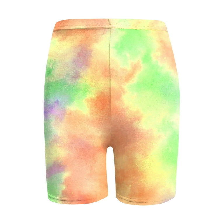 UTSJKR Women's Tie Dye Print Yoga Shorts Fashion High Waisted