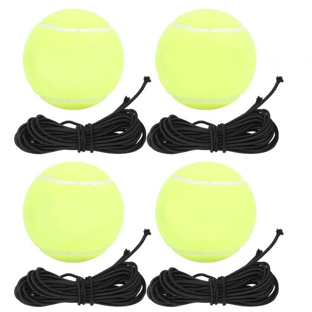 VGEBY 4pcs High Elastic Tennis Ball And Rubber Band Set For Sports Training Belt Line