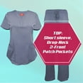 thumbnail image 5 of Natural Uniforms Women's Ultra Soft Stretch Drop-Neck 2 Pocket Scrub Top and Pants 82009200N (Charcoal, Large), 5 of 7