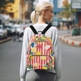 thumbnail image 7 of FORMRS Mini Backpack Purse for Women Travel Daypack Casual Shoulder Bag, Red Striped Lemon, 7 of 7