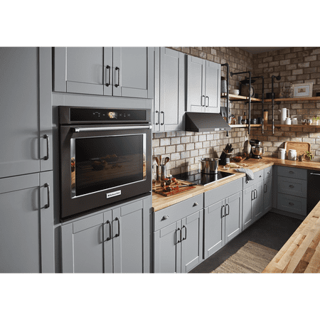 KitchenAid - Smart Oven+ 30" Built-In Single Electric Convection Wall Oven - Black Stainless Steel