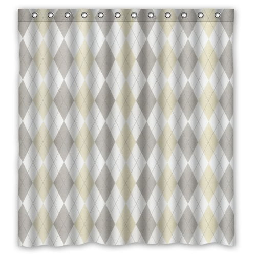 Odecor Abstract Argyle Grey And, Grey Textured Shower Curtain