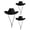 3 * Black, variant on 3 Pack Women's Western Felt Cowgirl Hat Cowboy Hat with Fluffy Feather Brim for Bachelorette Halloween Festival Theme Party Costume Accessories