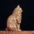 thumbnail image 6 of Slccxzc Mini Brass Cat Figurine Retro Kitten Statue Collectible Desktop Home Decor, 6 of 7