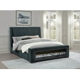 thumbnail image 2 of Preston Upholstered Queen Audio Flame Visualizer Bed Dark Blue, 2 of 12