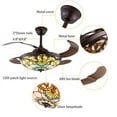 thumbnail image 3 of 42" Tiffany Retractable Ceiling Fan with Remote & Light LED Dimmable Chandelier, 3 of 12