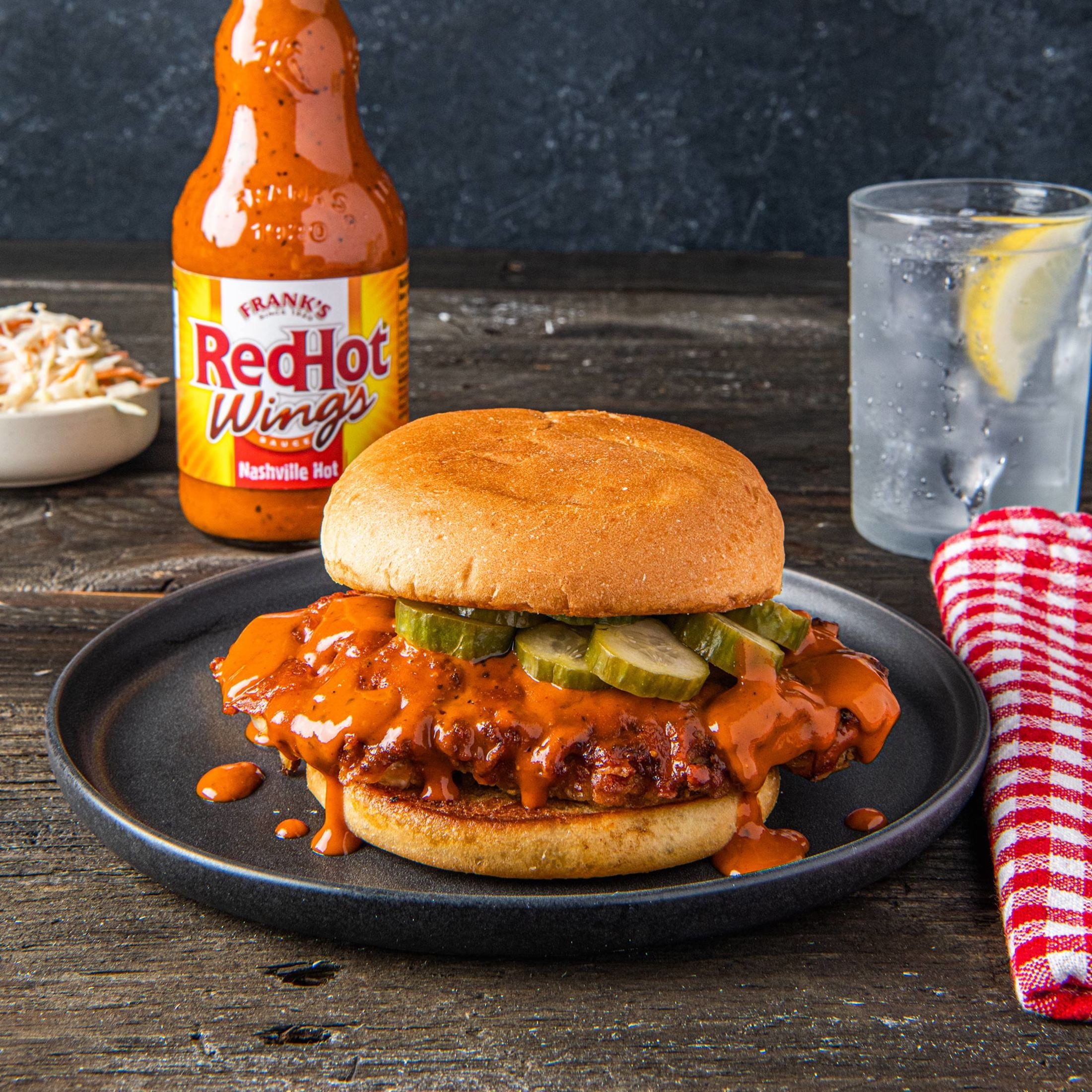 (3 pack) Frank's RedHot Kosher Nashville Hot Wings Sauce, 12.0 fl oz Bottle