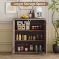 thumbnail image 3 of SELOOYE Sideboard Buffet Cabinet, Fluted Sideboard with Adjustable Shelves, Modern Credenza Storage Cabinet with Pop-up Doors, Wood Buffet Cabinets with Storage for Kitchen Entryway Living Room, 3 of 7