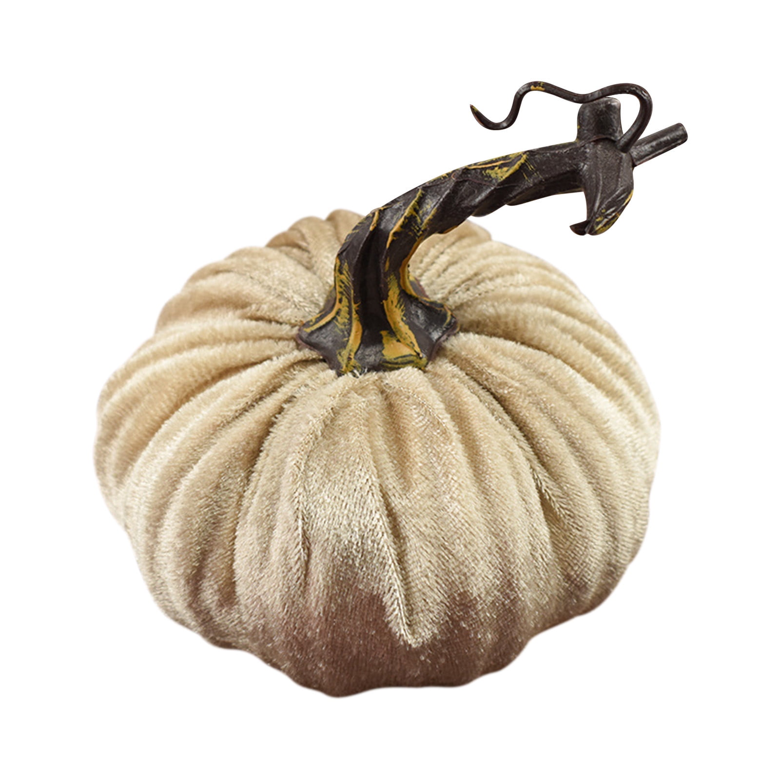 Gray Cream Velvet Plush Pumpkins Bowl Filler Thanksgiving Fall Crafts 12 Pc NEW 