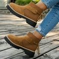 thumbnail image 5 of Womens Ankle Boots Women's Casual Winter Comfortable Chunky Heel Lace-Up Suede Thick-Soled Mid-Heel Cozy Ankle Boots, 5 of 8