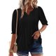 thumbnail image 2 of Camisas de vestir para mujer,Blusa de lentejuelas para mujer, manga corta, cuello en V, poliéster, corte holgado, informal, sopatenor, 2 of 9