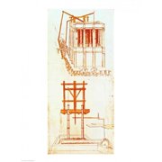 Hydraulic Water Pump for A Fountain Poster Print by Leonardo Da Vinci - 18 x 24 in.