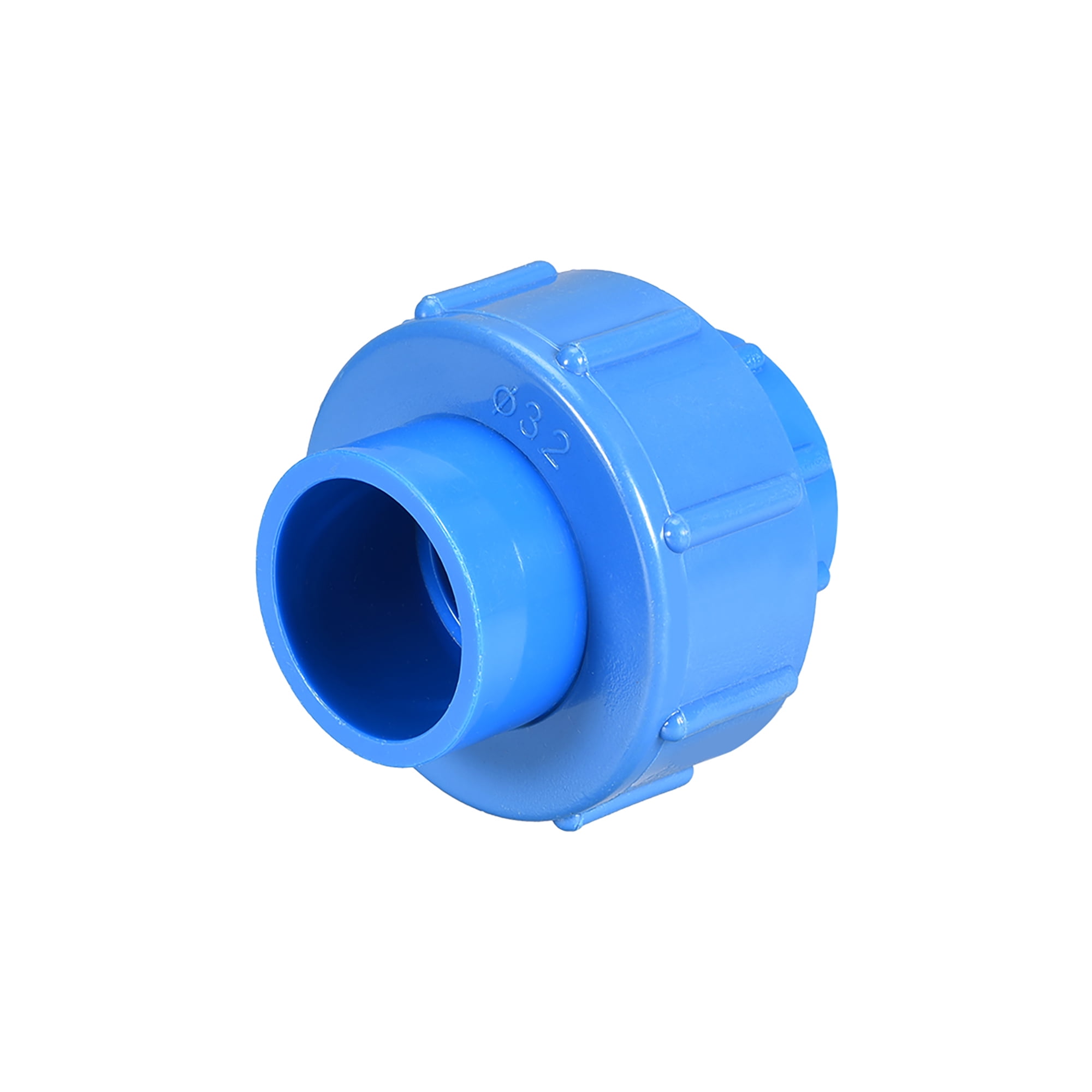 32mm x 32mm,PVC Pipe Fitting Union Solvent Socket Quick Connector Blue