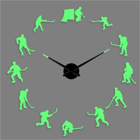 Hockey DIY creative Different Frameless Luminous Wall Clock Home decoration Modern gifts 27 inch photo Hockey DIY creative Different Frameless Luminous Wall Clock Home decoration Modern gifts 27 inch