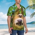 thumbnail image 5 of Rstick Sloths Hawaiian Shirts For Men, Summer Short-Sleeve Relaxed-Fit Button-Down Shirts Medium, 5 of 9
