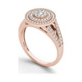 thumbnail image 2 of 1/2 Carat T.W. Diamond Double Halo Cluster 10kt Rose Gold Engagement Ring, 2 of 5