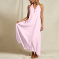 thumbnail image 3 of Uootdi Maxi Dresses for Women Halter Neck Sleeveless Button Detail Dresses Loose Flowy Casual Long Dresses Gift, 3 of 8