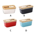 thumbnail image 2 of Butter Storage Box with Slicer Organizing Container Ceramic Refrigerator Cheese Holder Case Organizer Food Container Reusable Fridge Organizing Red, 2 of 9