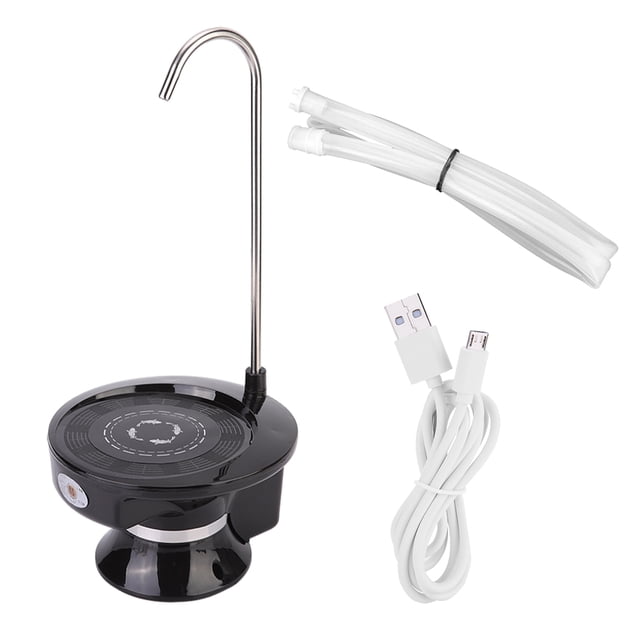 Bomba de agua potable embotellada, dispensador de agua eléctrico inalámbrico, dispensación rápida (negro)