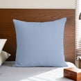 thumbnail image 4 of Pillow Covers 24x24 Inch, Pure Light Blue Linen Pillowcase with Invisible Zipper, Simple Solid Color Decorative Throw Pillow Covers Cushion Case for Couch Sofa Bed Living Room, 4 of 9