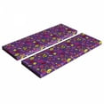 thumbnail image 1 of Emoticon Bench Cushion Set of 2, Nineties Comic Book Style for Women with Cosmetics Stars Lips Hearts on Purple, Standard Size Foam Pad and Decorative Cover, Multicolor, by Ambesonne, 1 of 4