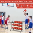 thumbnail image 5 of Basketball Rack Training Stand - Tilt Ball Training Equipment Holder Shooting Rolling Storage Cart with Wheels Sports Outdoor Volleyball Soccer Football Garage Organizer Basketball Accessories, 5 of 6