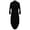 Black, variant on Busydd Womens Summer Button Dresses Flowy Long Sleeve Shirt Dress V Neck Solid Color Maxi Dress Casual Soft Slit Sundress with Pockets Plus Size S-5XL