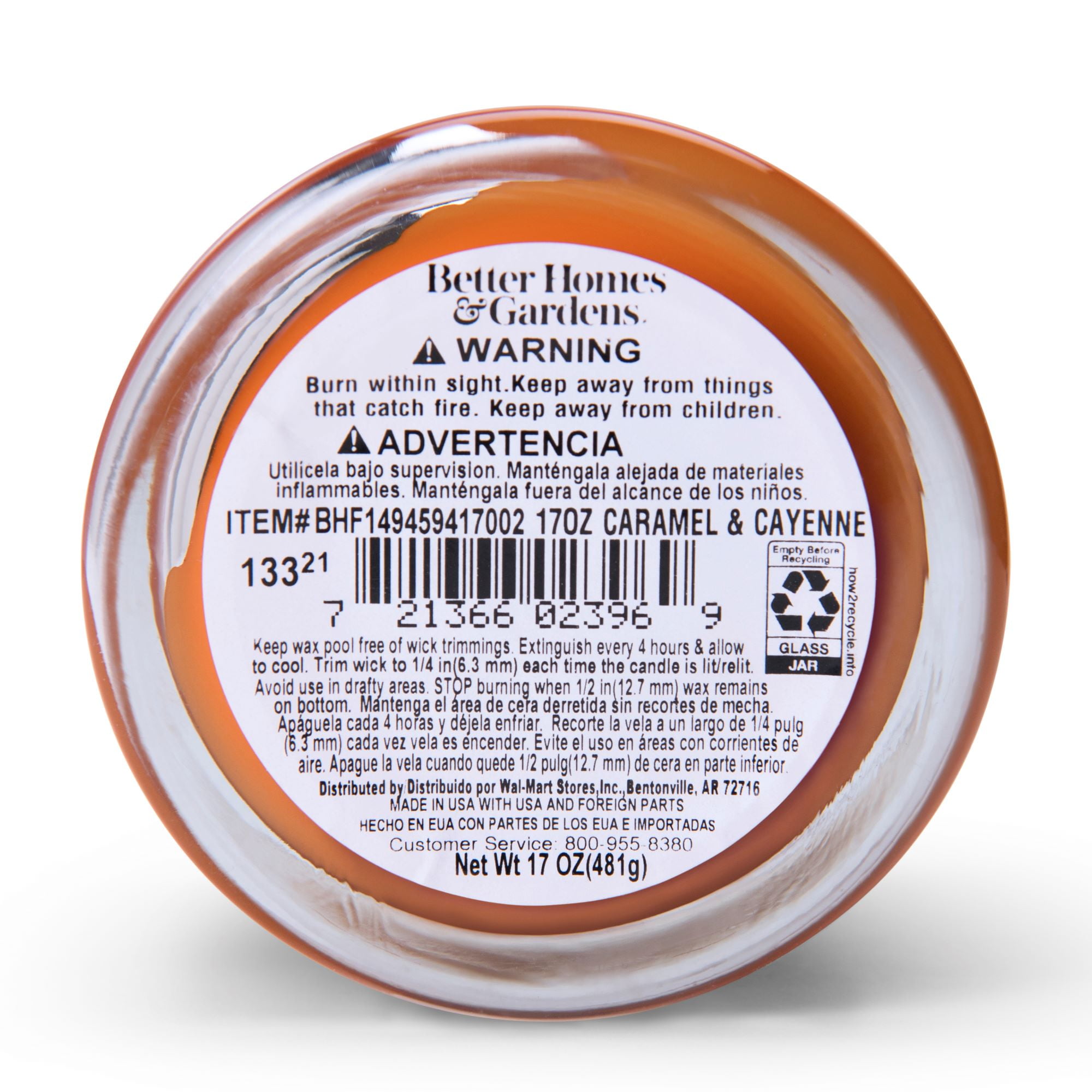 Better Homes & Gardens 17oz Caramel & Cayenne Scented 2-wick Jar Candle