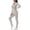 Silver, variant on Womens Jumpsuit Custom Sports Turtle Neck Solid Color Bodysuit Long Sleeve Half Zip Piece Womens Jumpsuits Black L