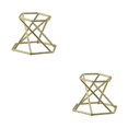 thumbnail image 3 of Maytalsory Stylish Glass Lens Ball Stand Display for Striking Mineral Specimen Gemstone Geode Hexagon Gold 2Set, 3 of 6